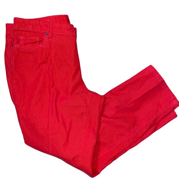 Lands End Straight Leg Fit 2 five pocket Corduroy Pants red size 16 petite - Picture 2 of 9
